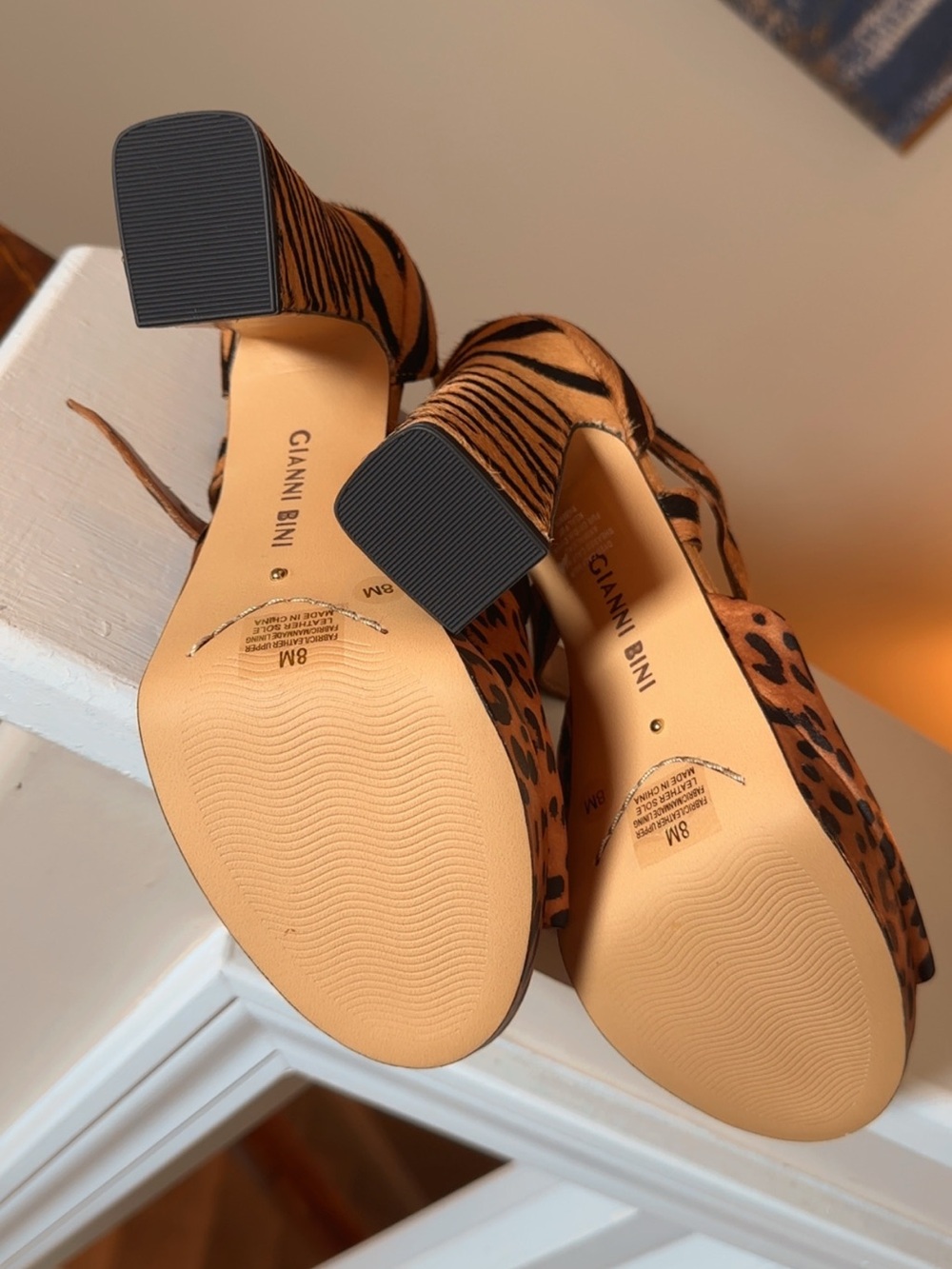 Gianni Bini Leopard & Zebra Print Platform Heels - Picture 7 of 7